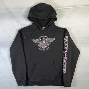 Brisco Betty Boop Biker Hoodie Adult Small Black Sweatshirt Motorcycle Graphic